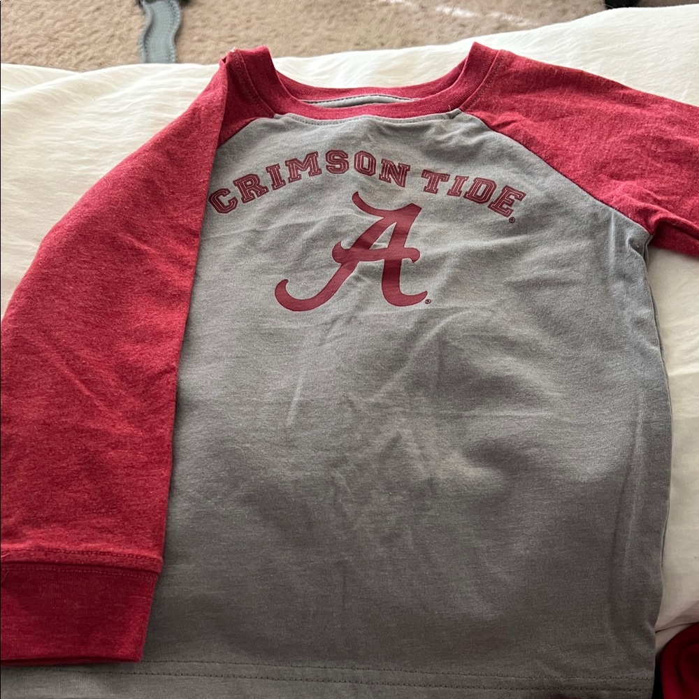 Colosseum Kids Long Sleeve Tee - Red and Gray